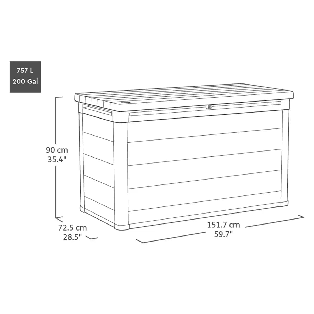 Keter Cortina 757L Plastic Storage Box – Grey - Image 6