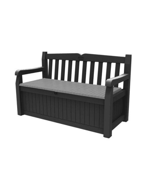 Keter Eden 265L Plastic Storage Bench – Dark Grey