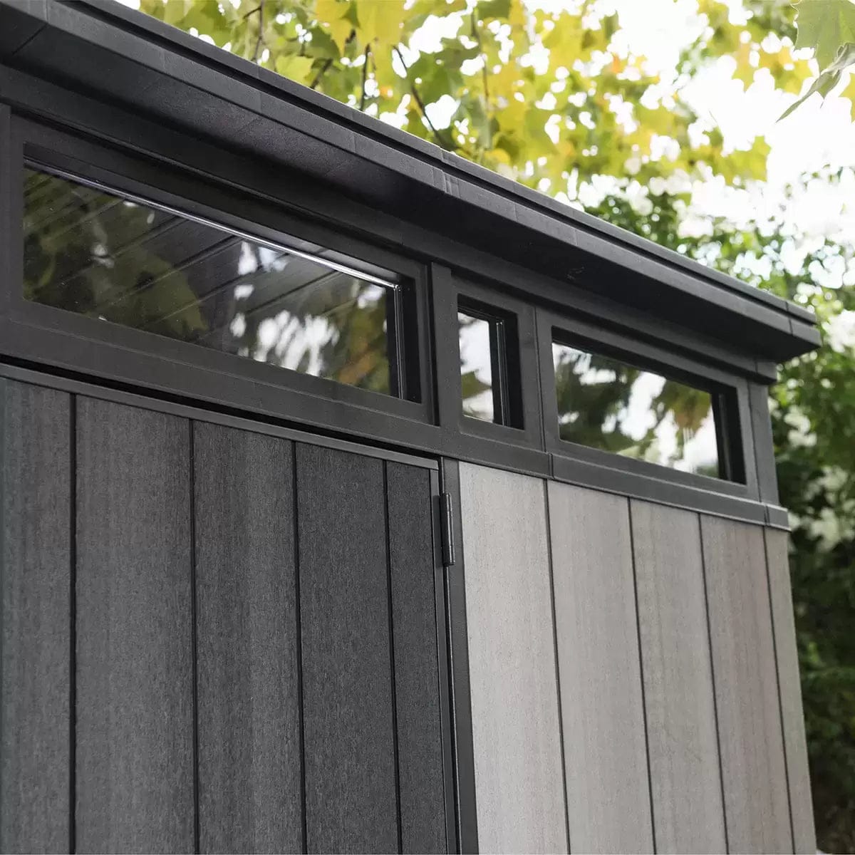 Keter Artisan 9x7 ft Pent Grey Plastic 2 door Shed with floor & 1 window - Image 2
