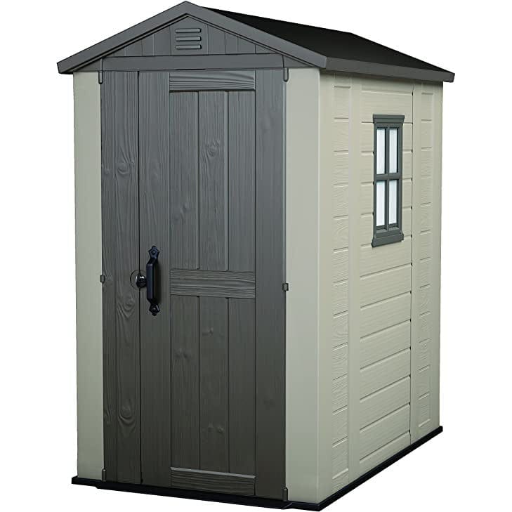 Keter 4’x6′ Factor Heavy Duty Plastic Garden Shed – Beige