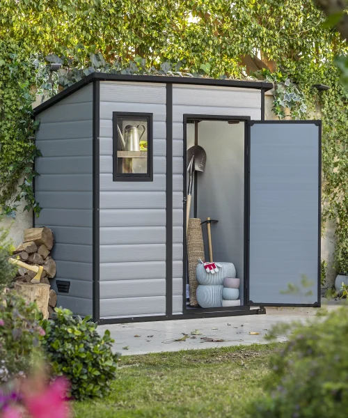 Klikstrom Senner 6x4 ft Pent Grey Shed with floor & 1 window