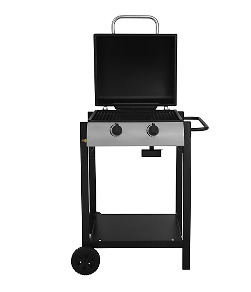 Black 2 burner Gas BBQ - Image 2