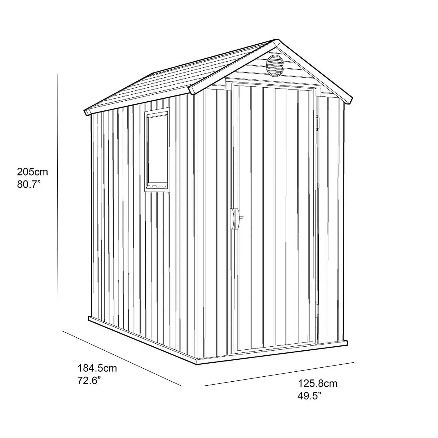 Keter 4’x6′ Darwin Heavy Duty Plastic Garden Shed – Brown - Image 11
