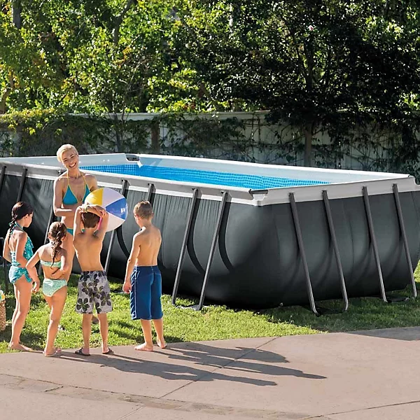 Intex 18ft x 9ft x 52" Ultra XTR Frame Rectangular Above Ground Swimming Pool with Sand Filter - Image 3