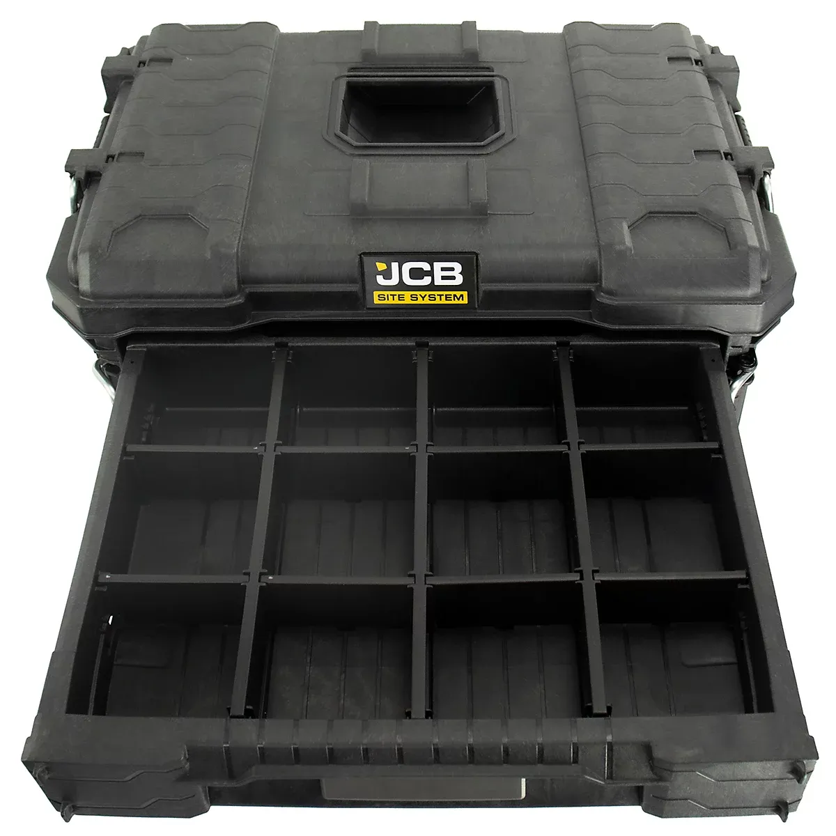 JCB Site System 5-Piece Tool Storage Set, Heavy-Duty Modular Toolboxes & Cart - Image 4