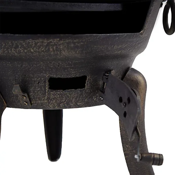Bentley 120cm Extra-Large Open Bowl Mesh Cast Iron Patio Chiminea Heater Black - Image 7